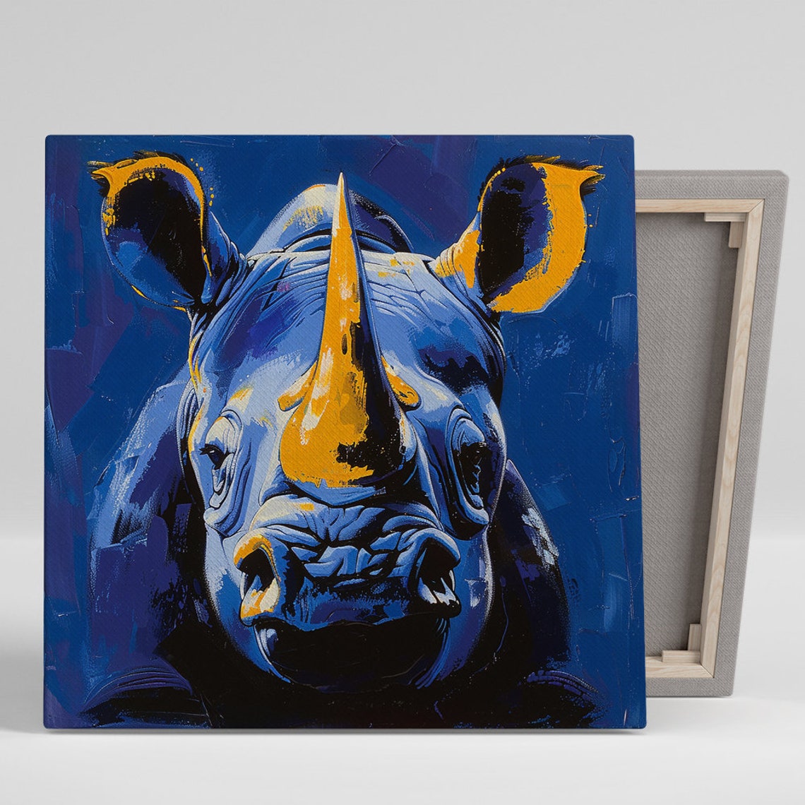 Electric Rhino Fusion Art Or Poster Contemporary Animal Minimalist Decor Living Room Office Bedroom Game Room Art Rhino Decor