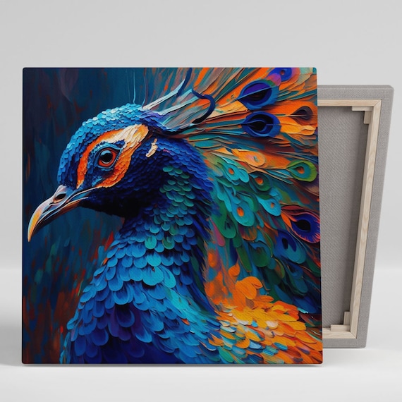 Peacock Art Print, Vibrant Bird Decor Poster