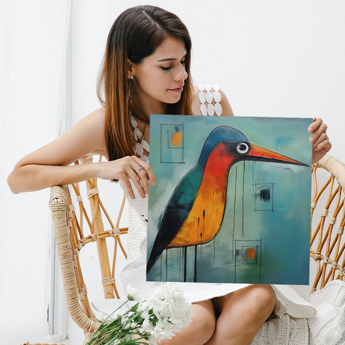 Abstract Bird Art Print, Modern Contemporary Decor - Image 3