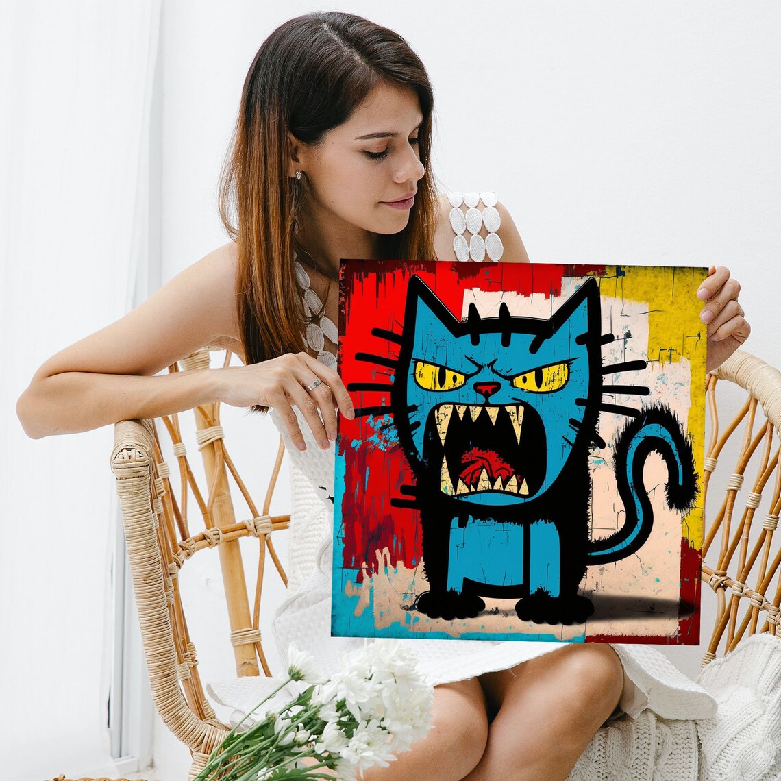 Angry Cat Wall Art Print, Animal Lovers Decor - Image 5