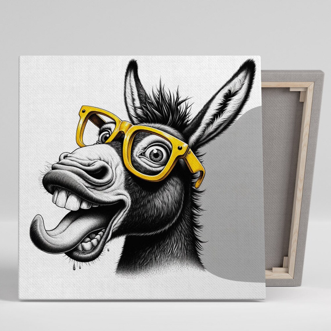 Funny Donkey Bathroom Art Print, Animal Wall Decor