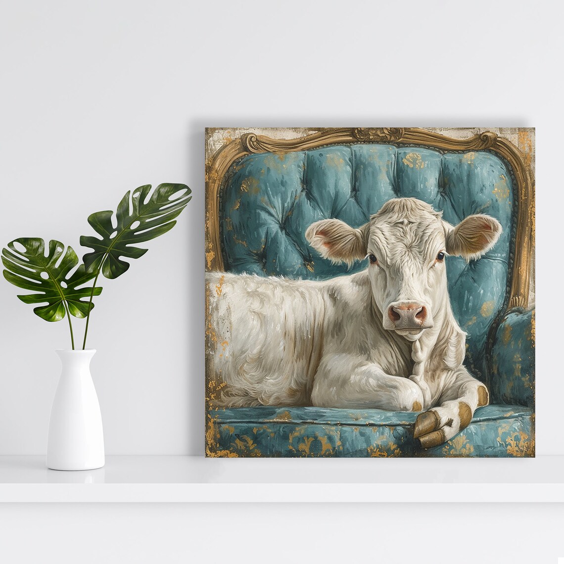 Cow Farmhouse Rustic Decor Living Room Art Print - Image 2