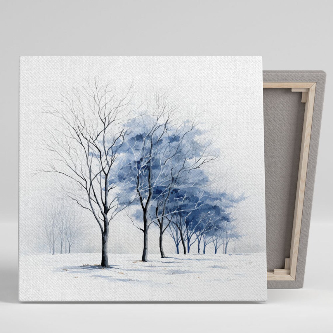 Blue Tree Landscape Art Print, Modern Wall Decor