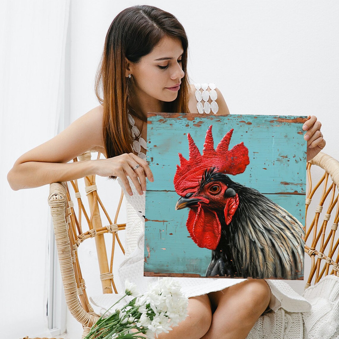 Rooster Vintage Farmhouse Art Print for Kitchen - Image 3