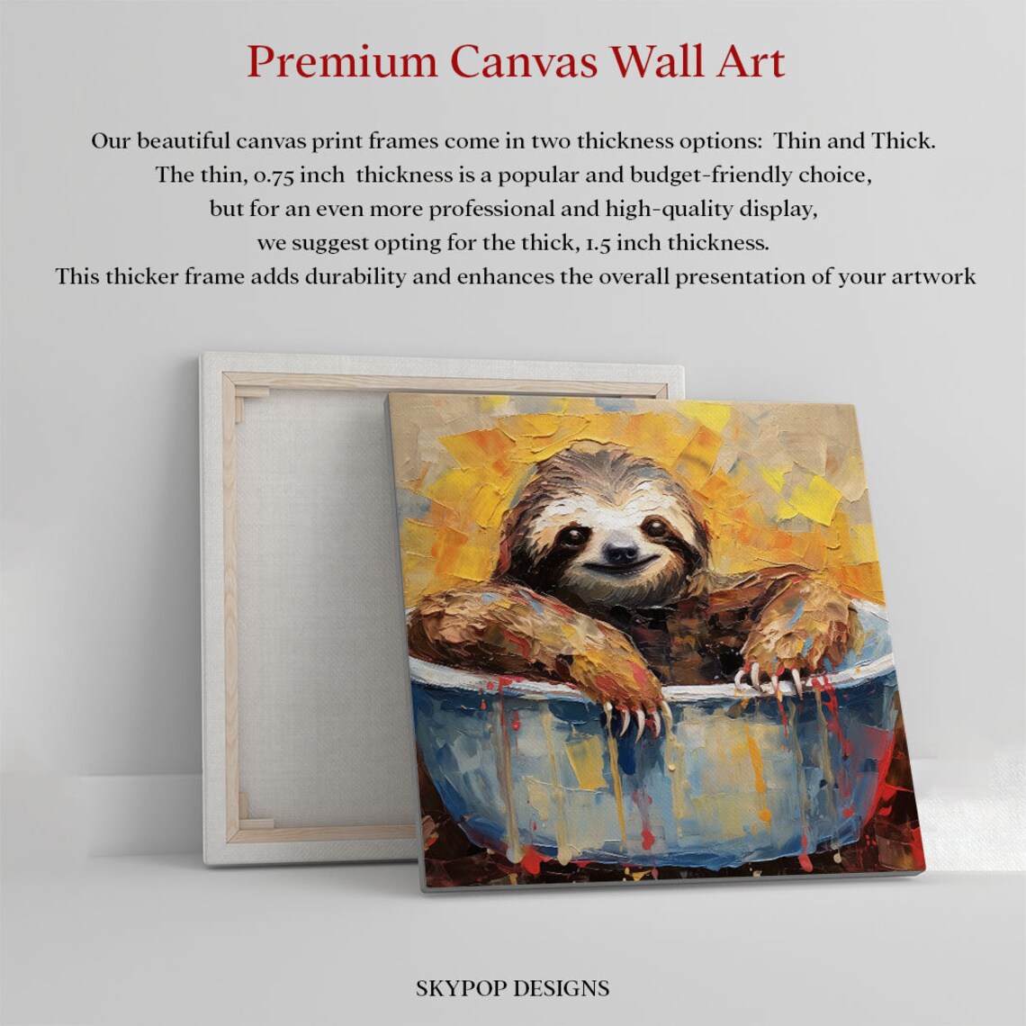 Sloth in Bathtub Bathroom Poster, Nursery Decor - Image 2