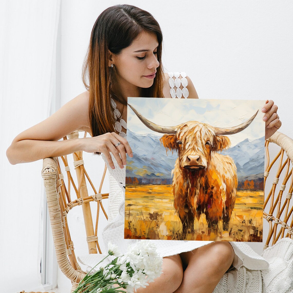 Highland Cow Art Print, Rustic Modern Farmhouse - Image 3
