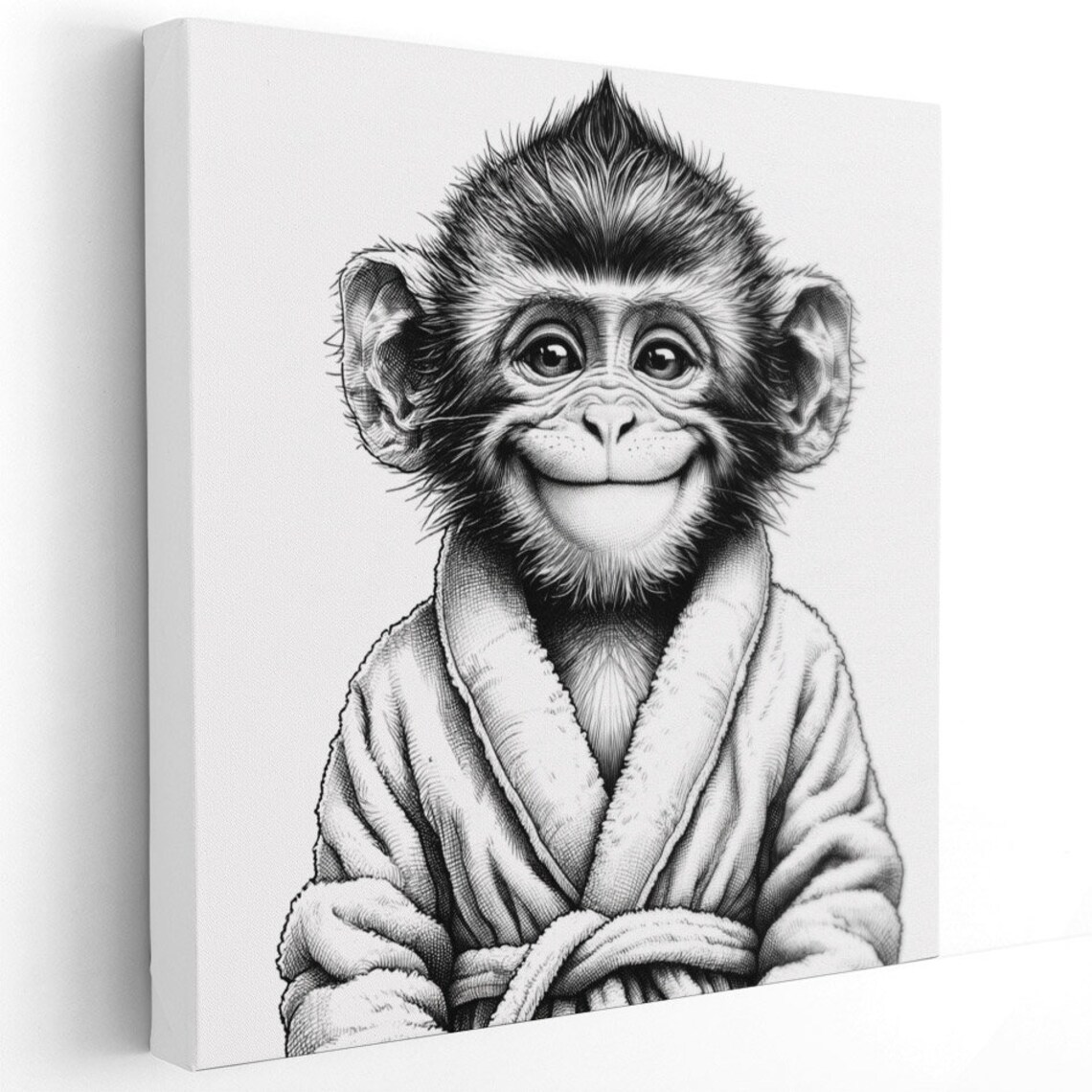 Monkey in Bathrobe Bathroom Wall Decor Poster - Image 4