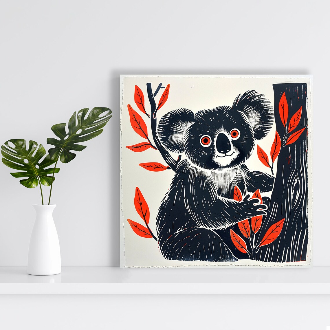 Koala Forest Contemporary Whimsical Art Print - Image 2