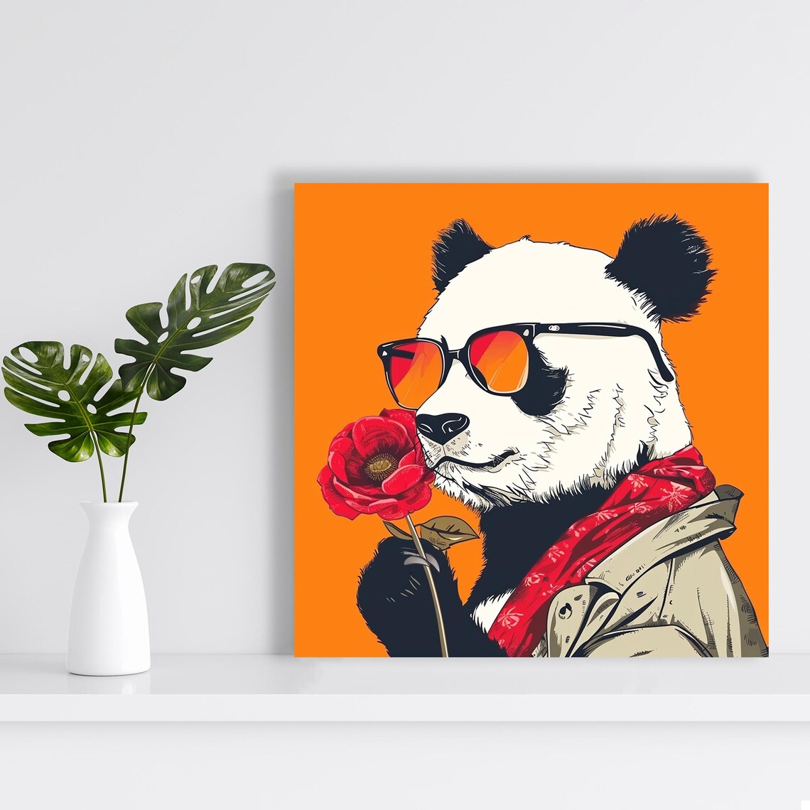 Panda Blossom Pop Art Poster, Whimsical Decor - Image 2