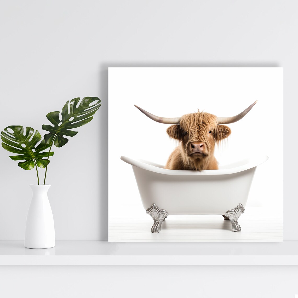 Highland Cow Whimsical Rustic Decor Art Print - Image 2