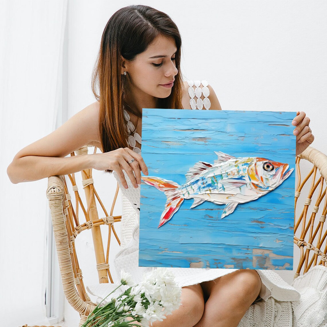 Abstract Fish Art Print, Nursery and Bathroom Decor - Image 5