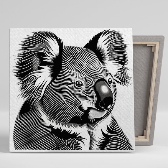 Koala Illusion Poster, Contemporary Minimalist Decor