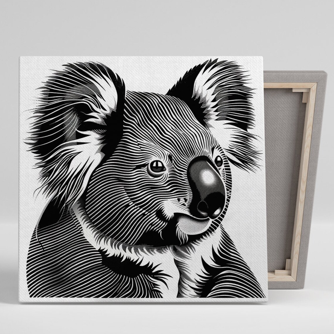 Koala Illusion Poster, Contemporary Minimalist Decor