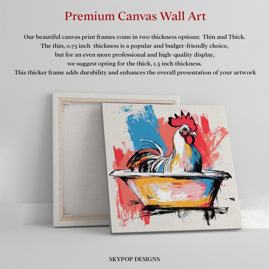 Rooster Contemporary Rustic Kitchen Art Print - Image 3