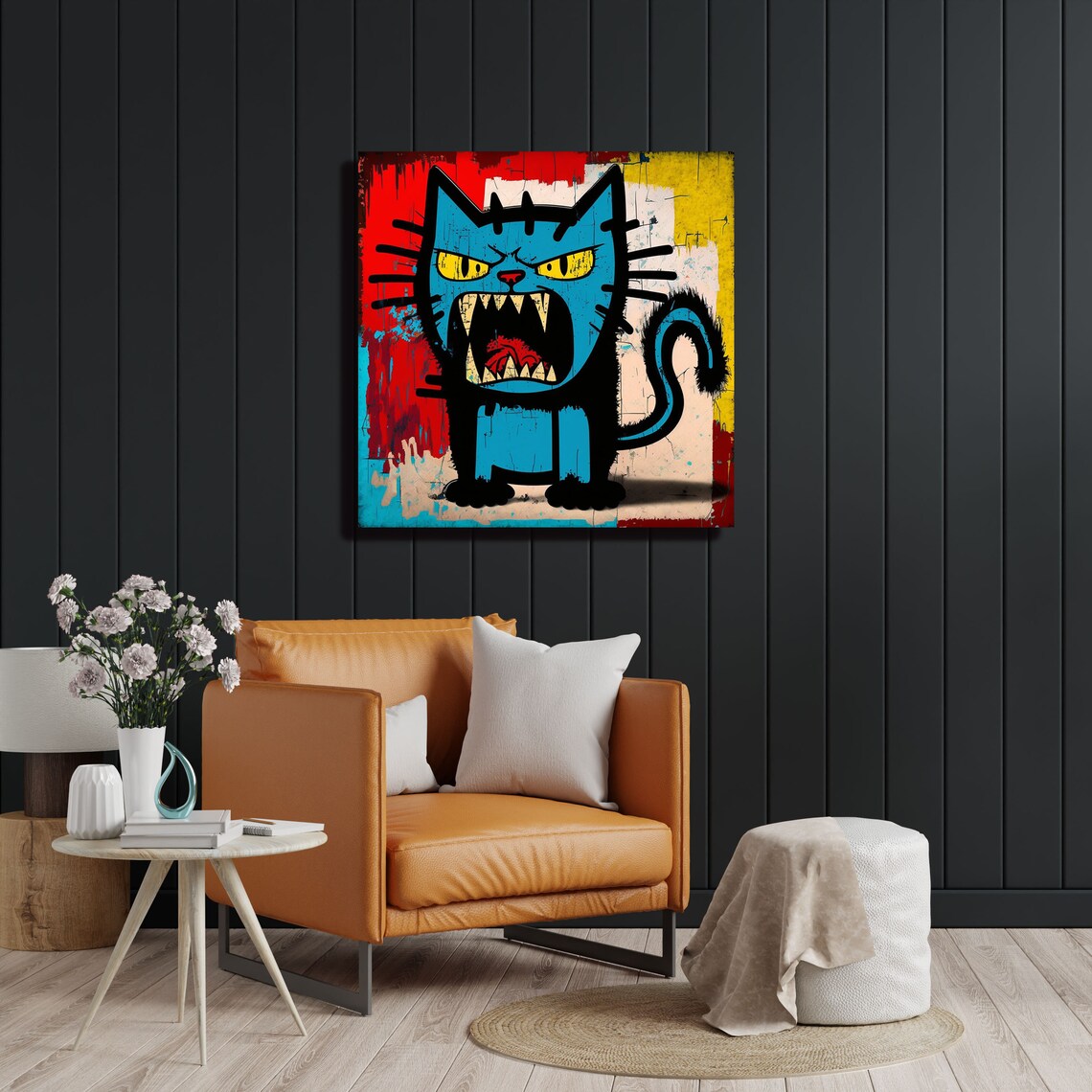 Angry Cat Wall Art Print, Animal Lovers Decor - Image 4