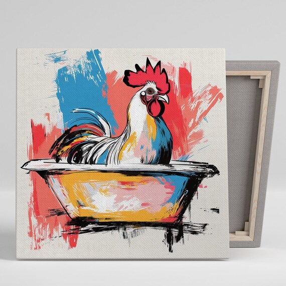 Rooster Contemporary Rustic Kitchen Art Print