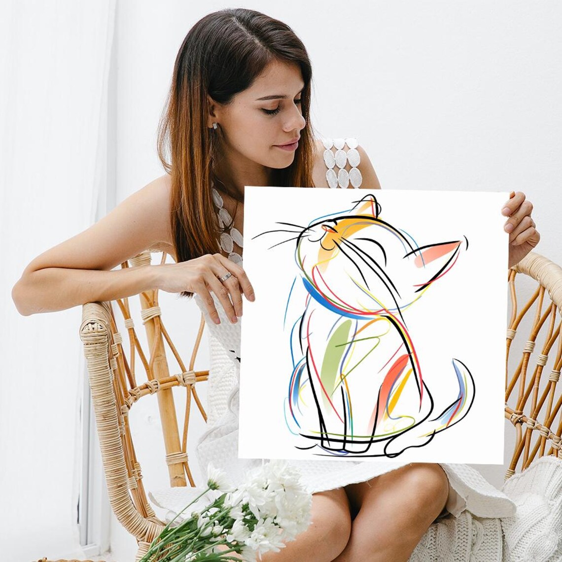Cat Whiskers Abstract Modern Decor Art Print - Image 3