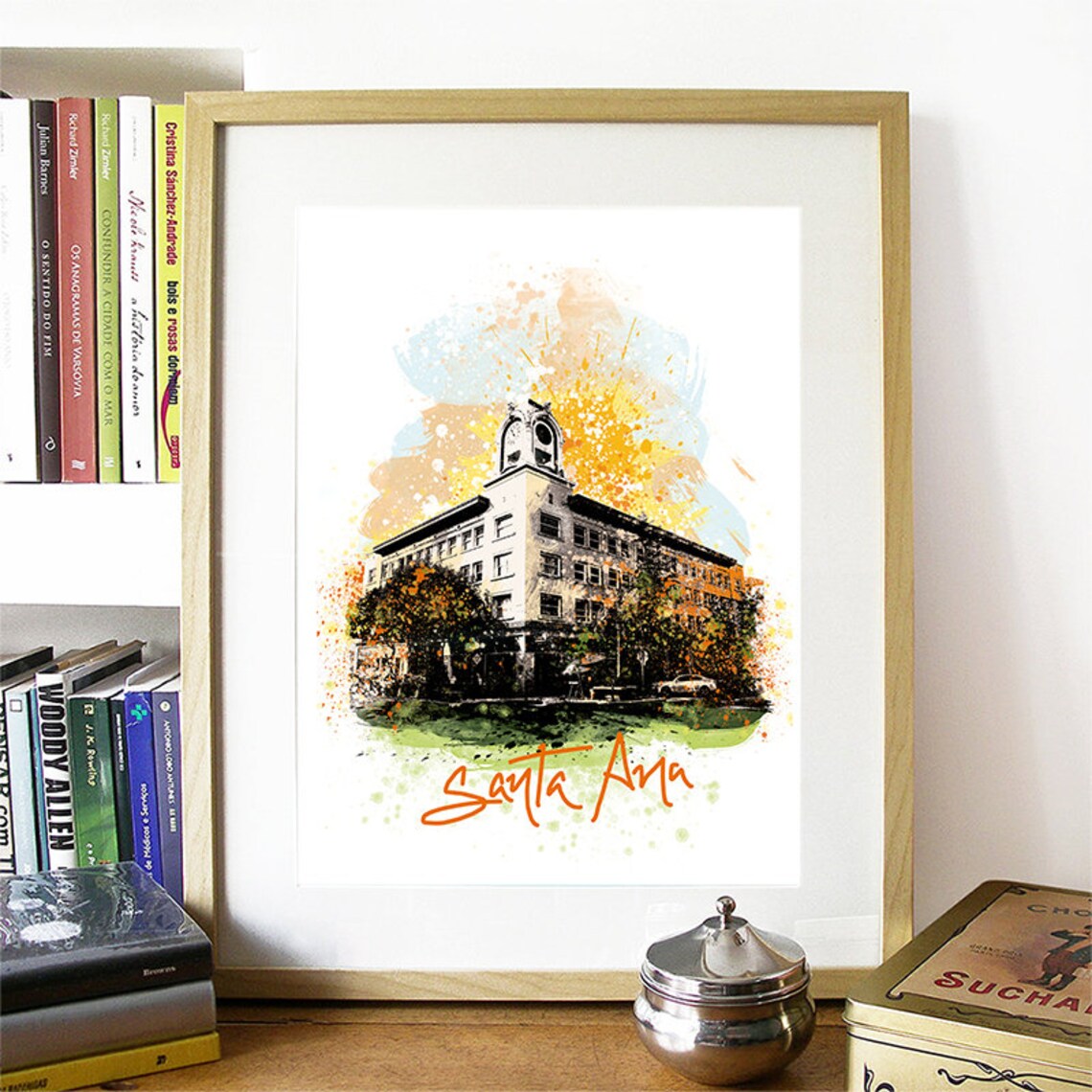 Santa Ana Skyline, Watercolor Travel Poster - Image 2