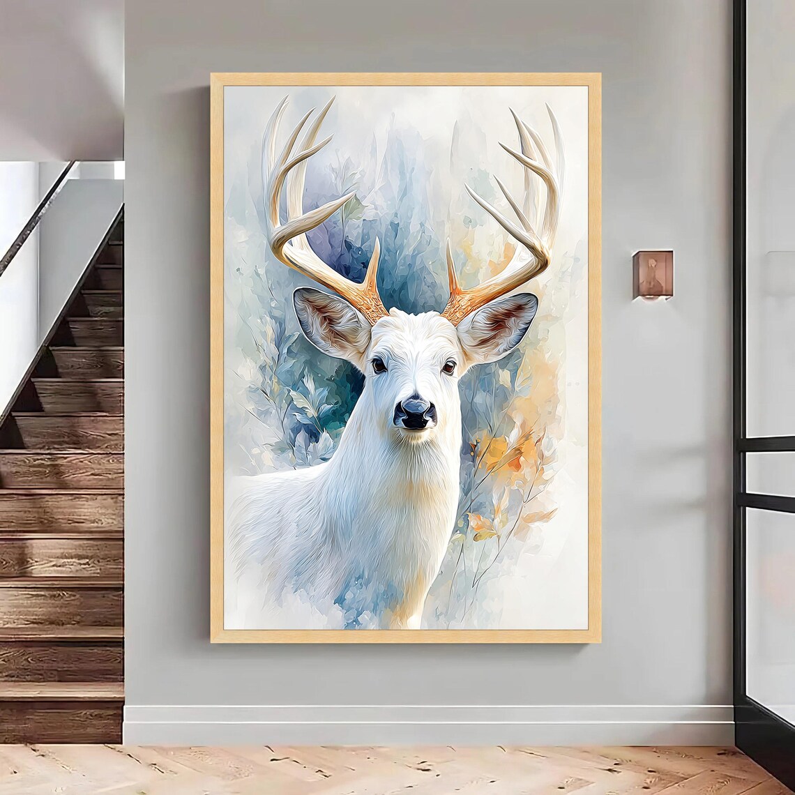 White Deer Canvas Print Wildlife Animal Art Ready To Hang