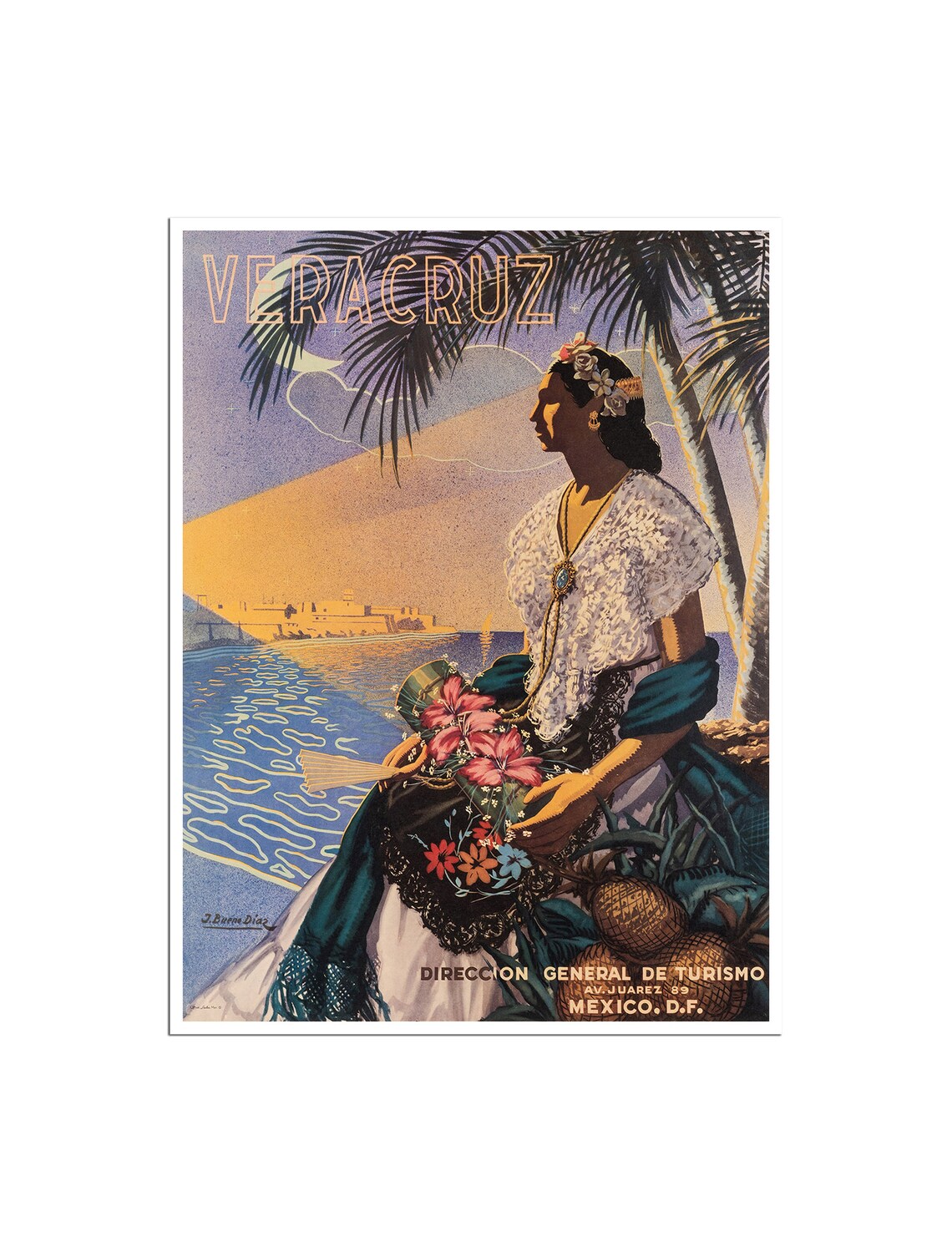 Veracruz Travel Poster, Mexico Travel Poster Art