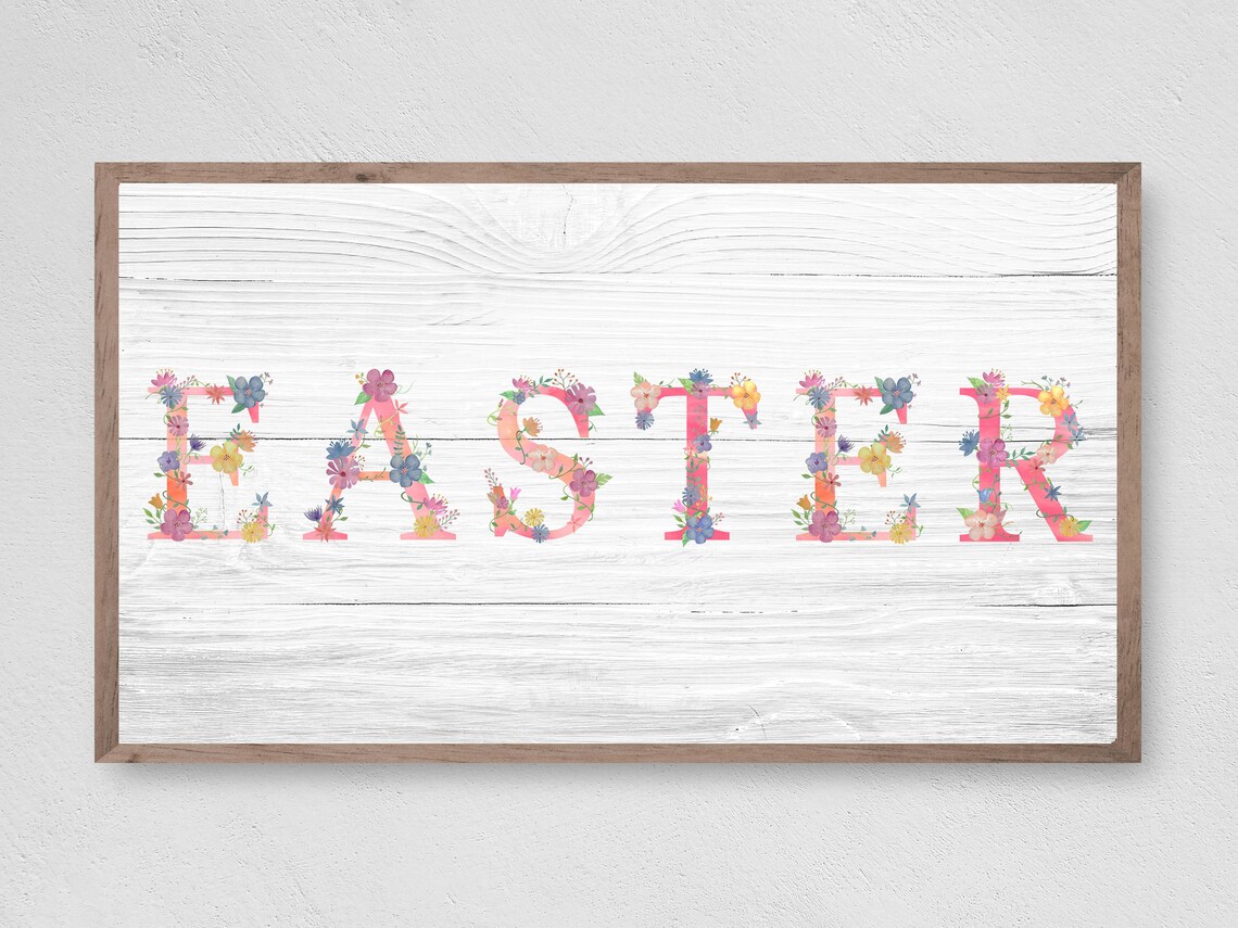 Easter Wooden Sign, Holiday Art Print