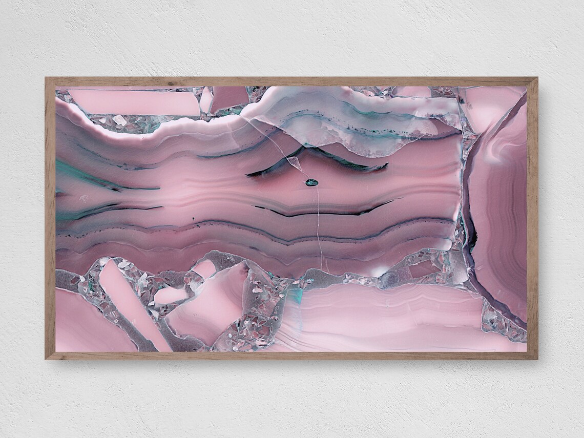 Pink Marble Art for Frame TV, Abstract Decor