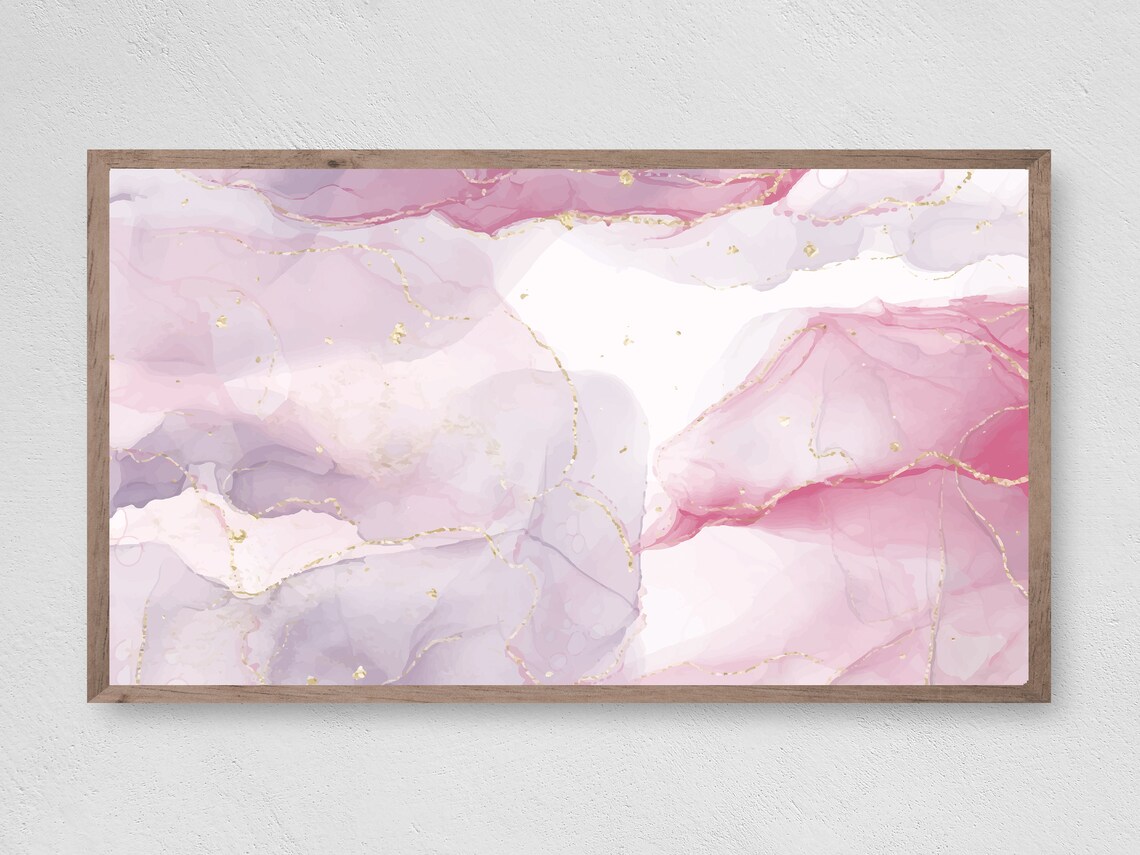 Pink and Gold Marble Art, Abstract Modern Art Print