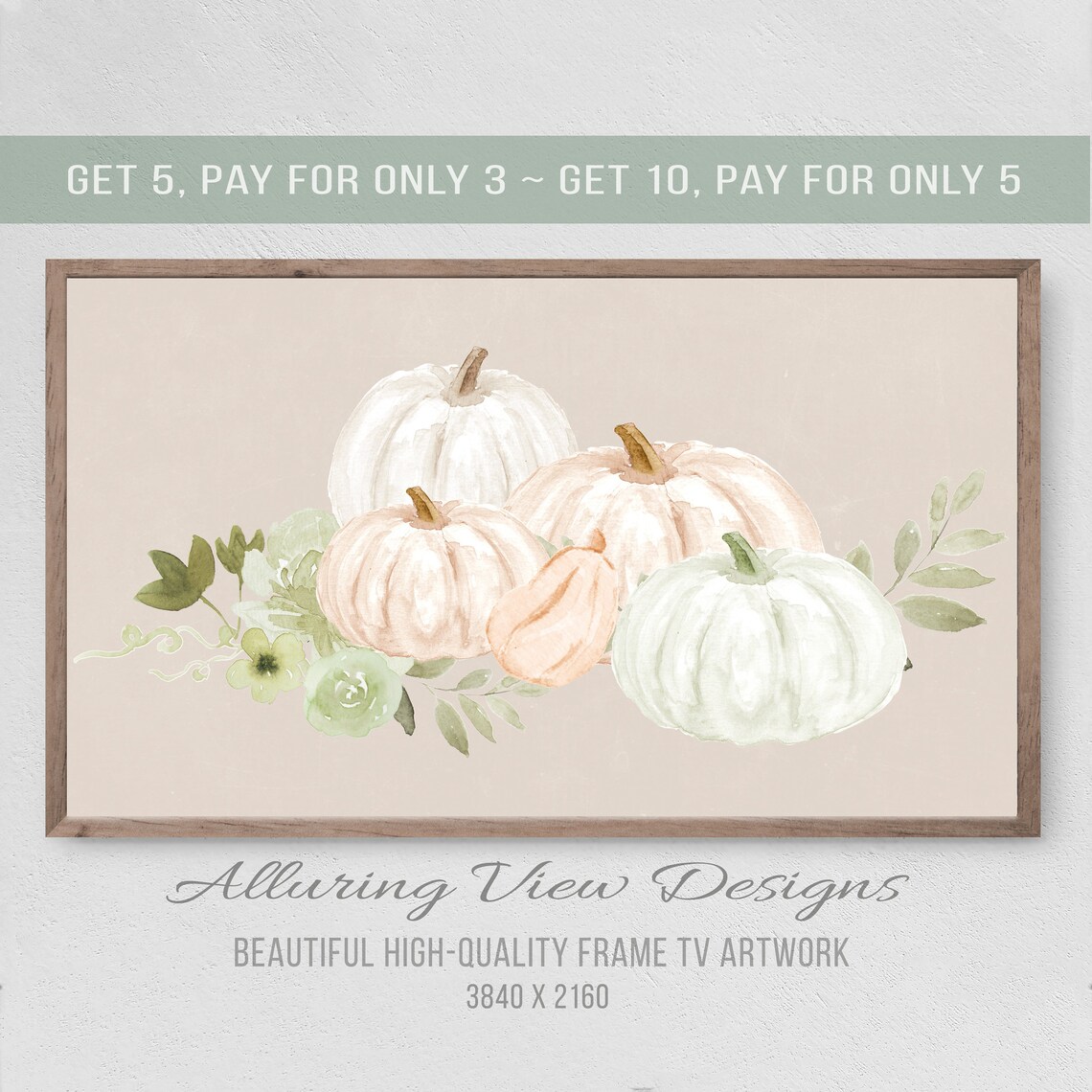 Thanksgiving Watercolor Pumpkins Art Print