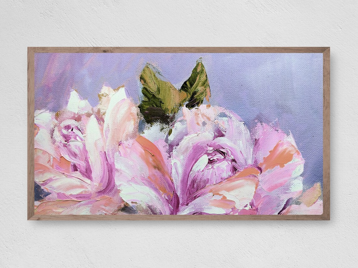 Summer Rose Painting Art Print, Frame TV Art
