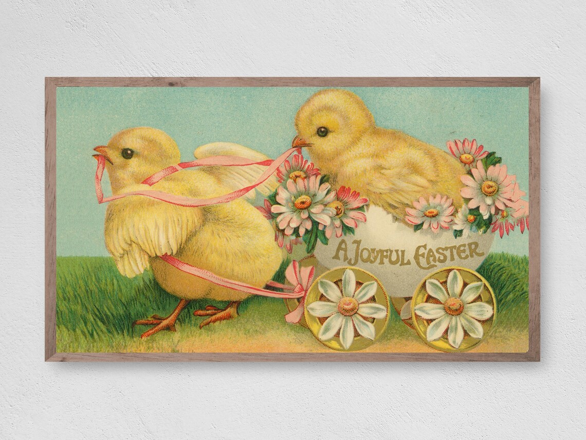 Easter Vintage Easter Chicks, Poster Print