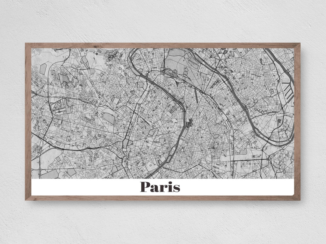 Paris City Map, Instant Travel Poster