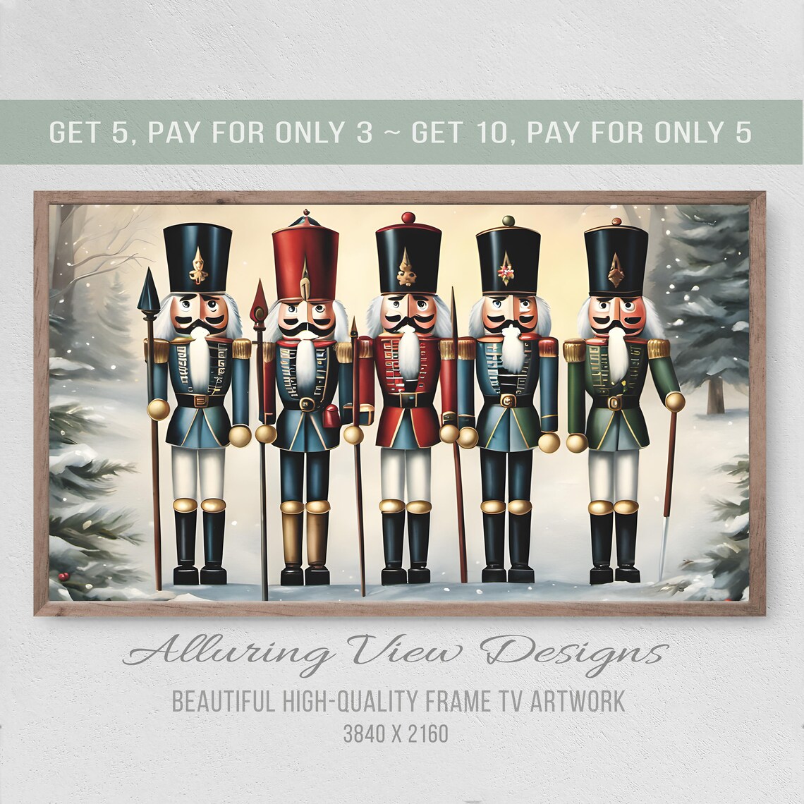 Christmas Nutcrackers Winter Holiday Art Print