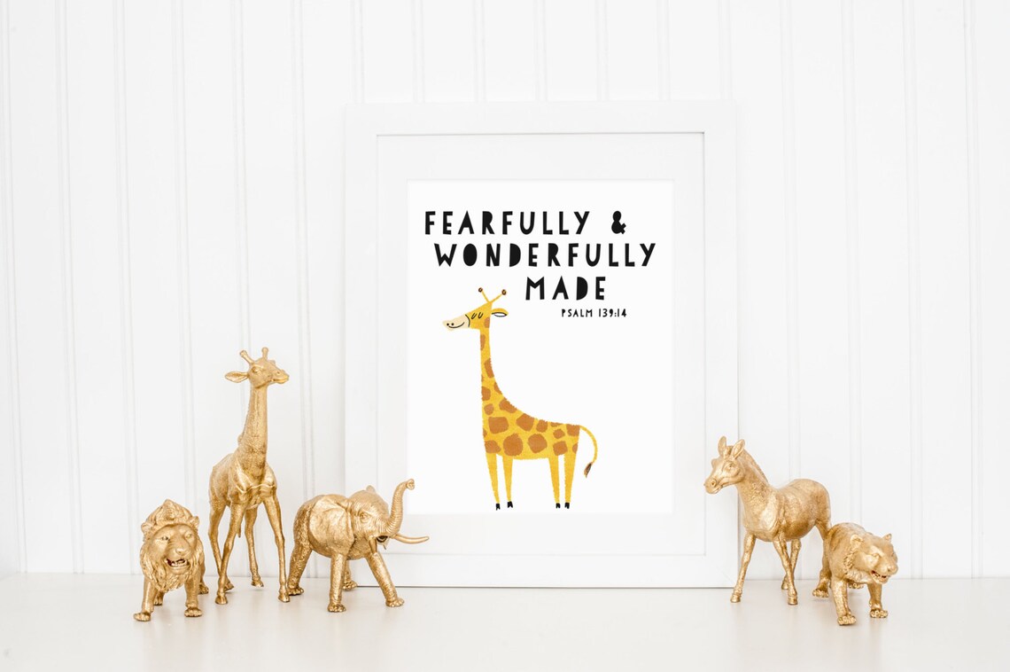 Fearfully And Wonderfully Made Giraffe Art Print