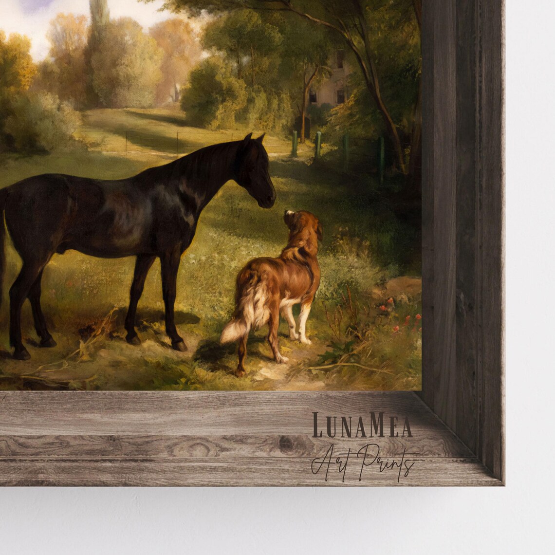 Vintage Horse Print, Antique Equestrian Landscape - Image 2