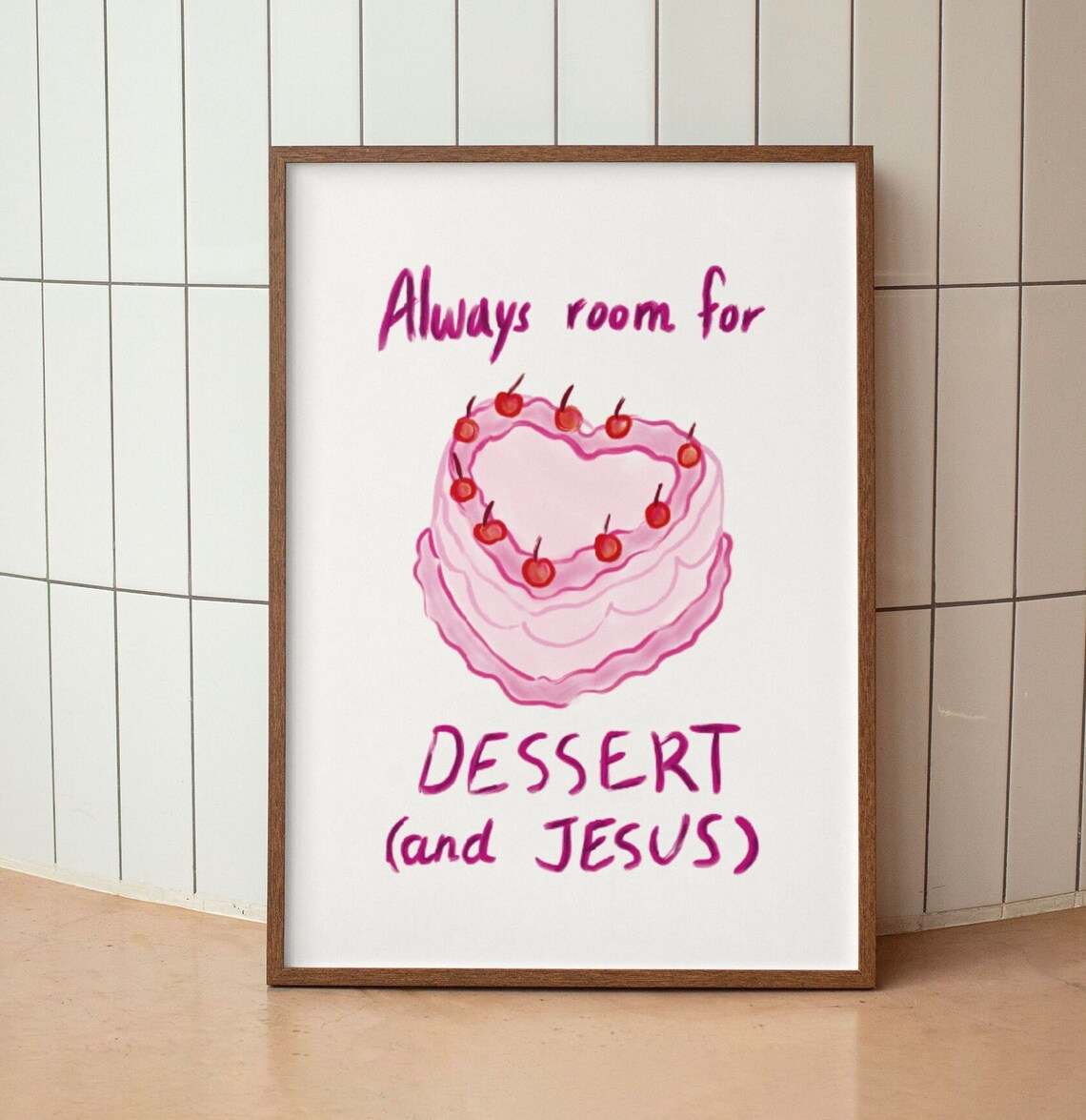 Coquette Christian Jesus Wall Art Poster, Cute Kitchen Decor - Image 2