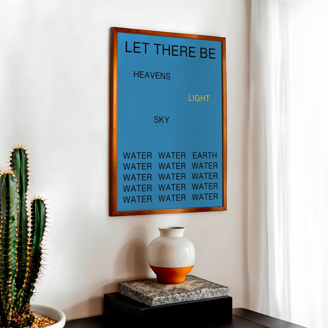 Let There Be Light Genesis 1 Modern Bible Verse Art Print Aesthetic Christian Wall Art Heaven And Earth Wall Art Biblical Scripture Poster - Image 3