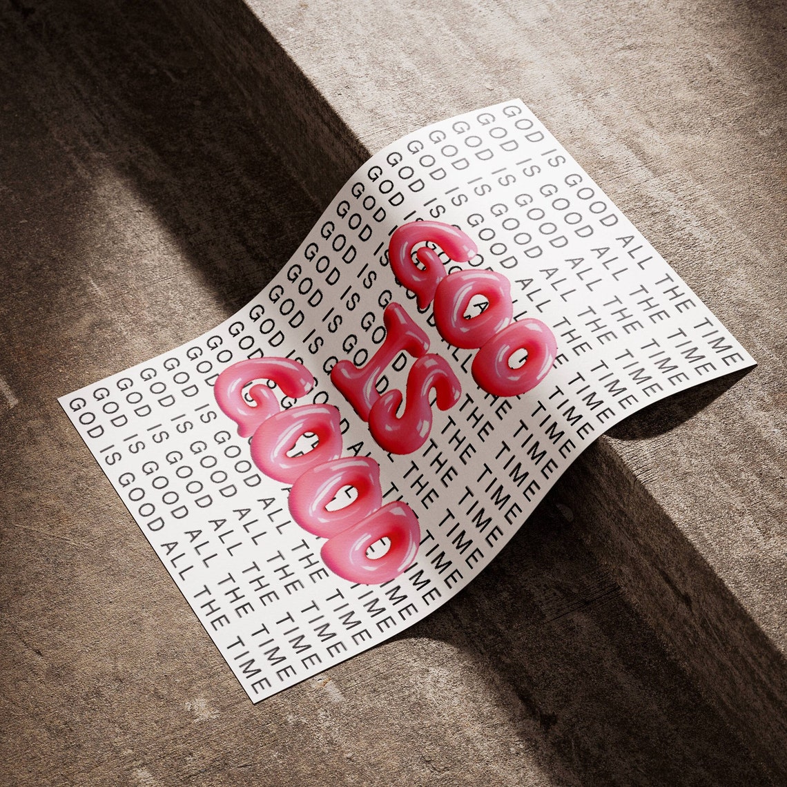 God Is Good Pink Balloon Letters Modern Christian Faith Poster - Image 2