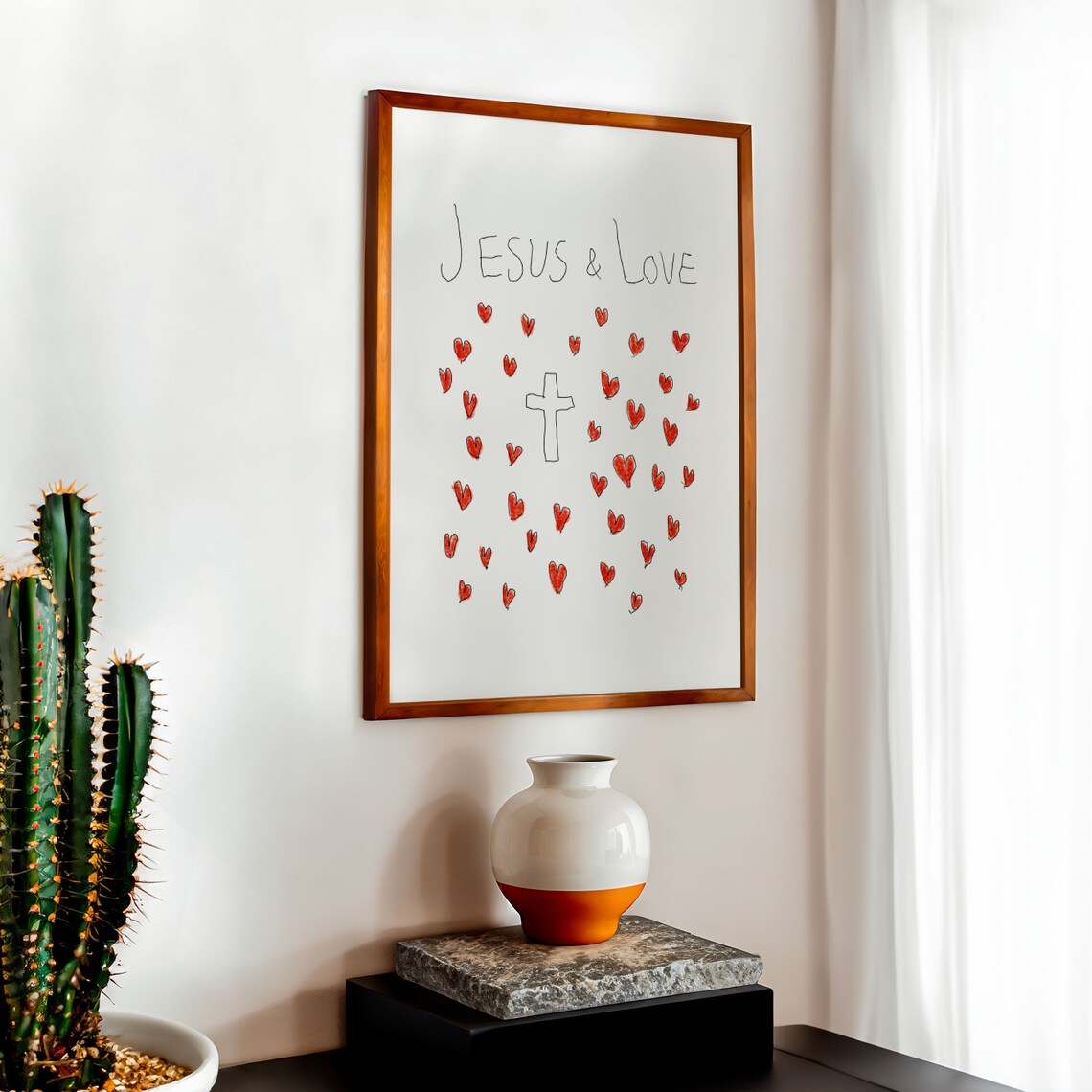 Jesus Love Aesthetic Christian Art Print - Image 2