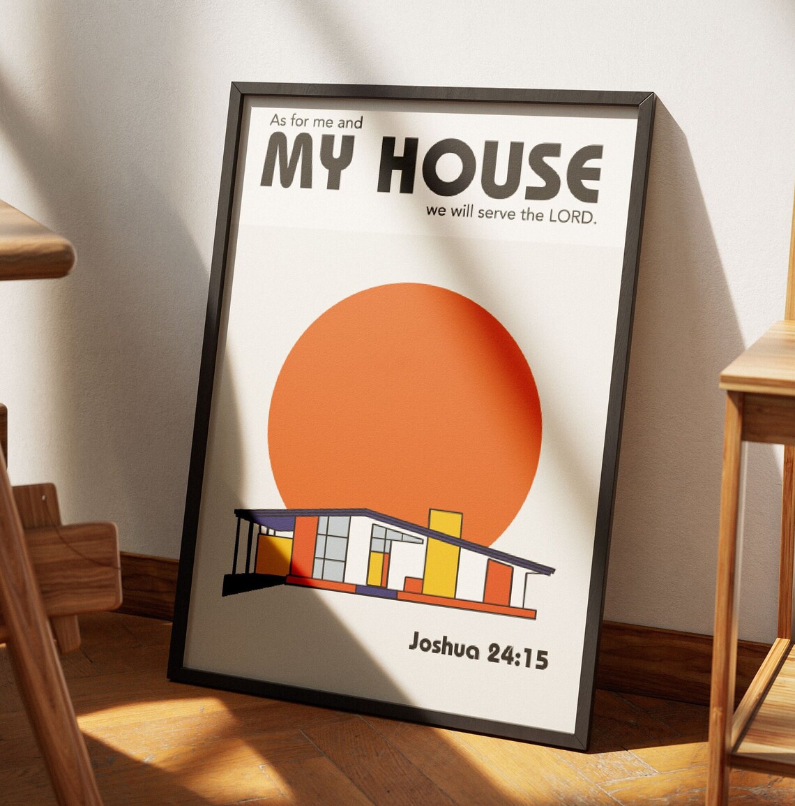 Joshua 24:15 Modern Bible Verse Art Print