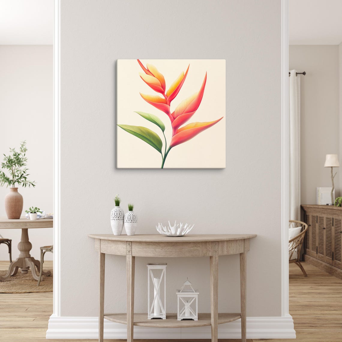 Red Orange Heliconia Lobster Claw Tropical Flower Print Poster - Image 5