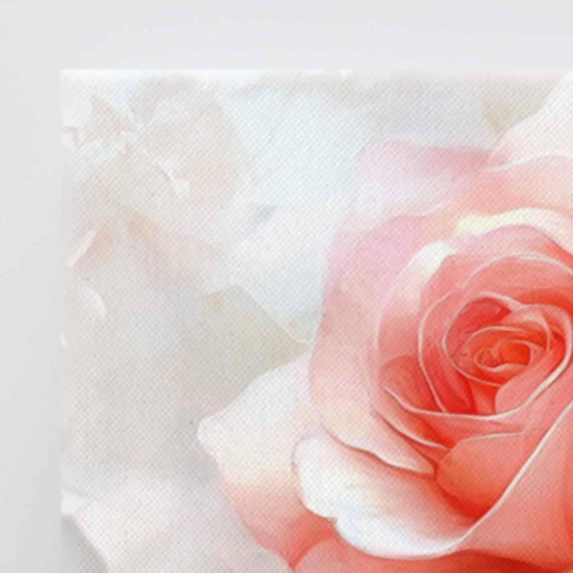 Blush Pink Rose With Bud Soft Romantic Floral Painting Poster - Image 3