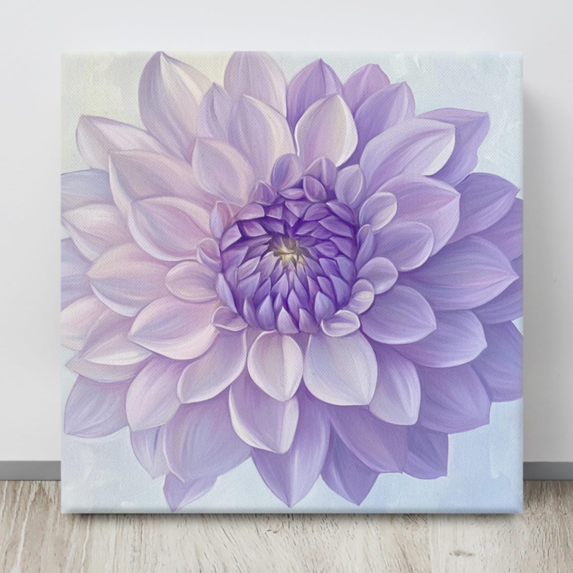 Purple Dahlia Bloom Macro Layered Petals Soft Lilac Floral Print - Image 4