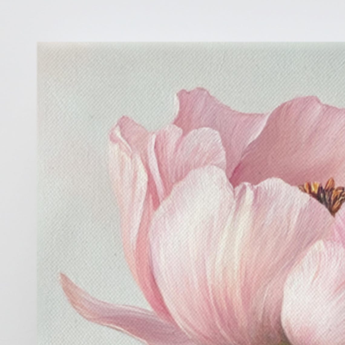 Soft Pink Garden Flower Single Stem Pale Floral Painting Print - Image 2