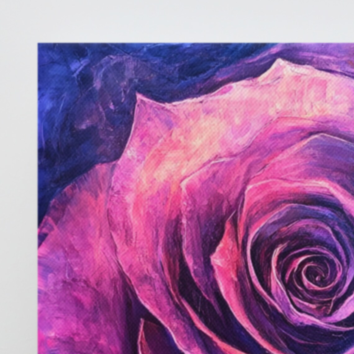 Purple Magenta Rose Swirl Close Up Cosmic Abstract Fantasy Art Poster - Image 3