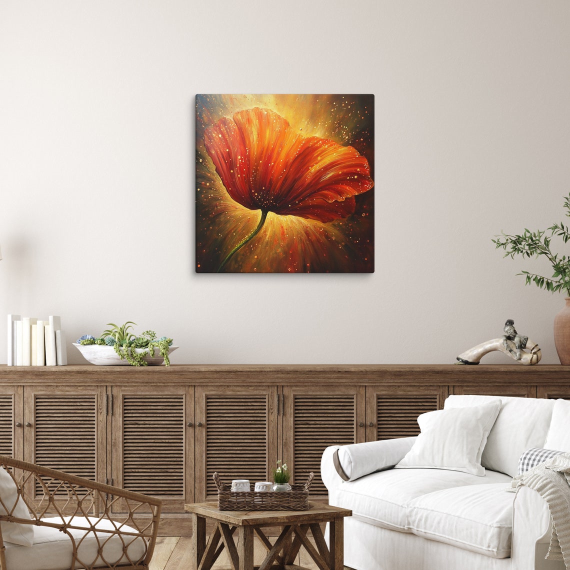 Red Poppy Print Large Painting Print Flower Wall Art Nature Art Poppy Art Poppy Painting Print Large Red Wall Art - Image 2