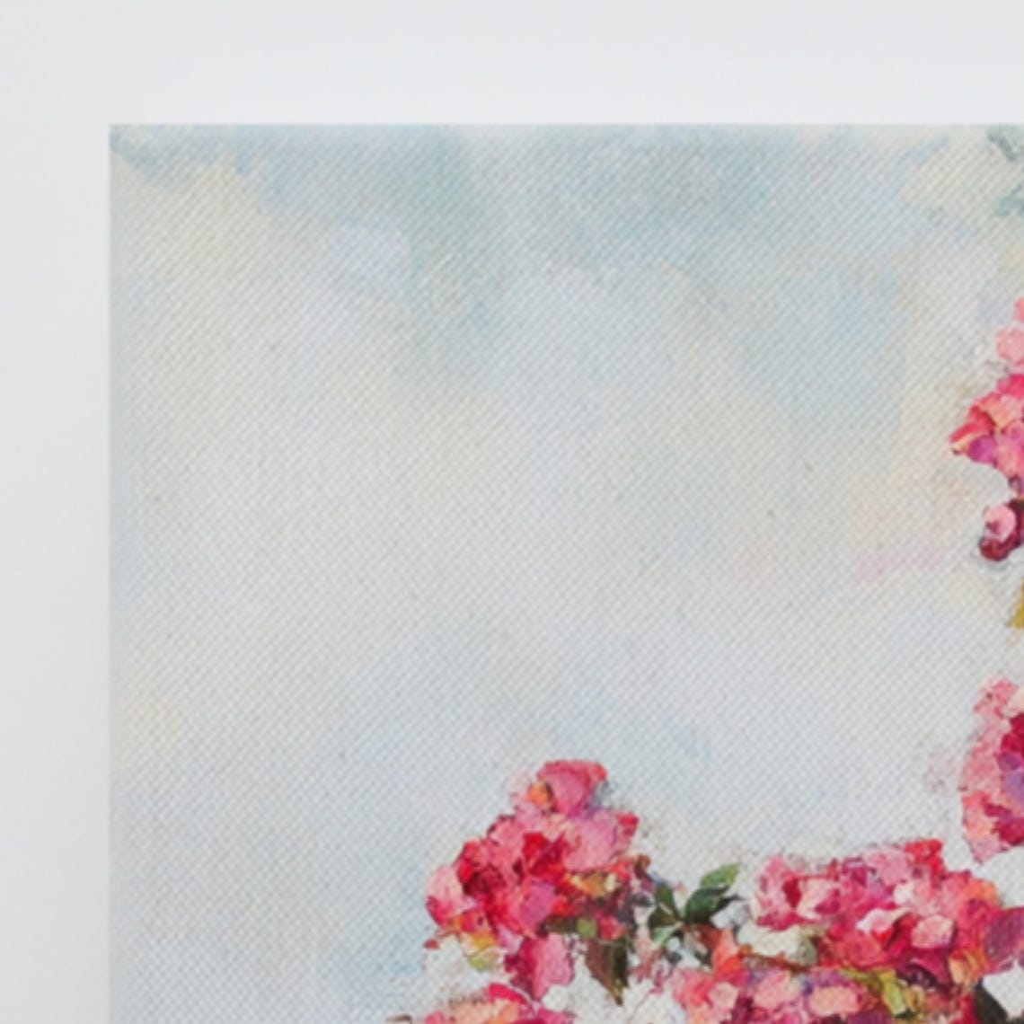 Pink Crepe Myrtle Blossom Branch Airy Light Floral Painting Print - Image 3