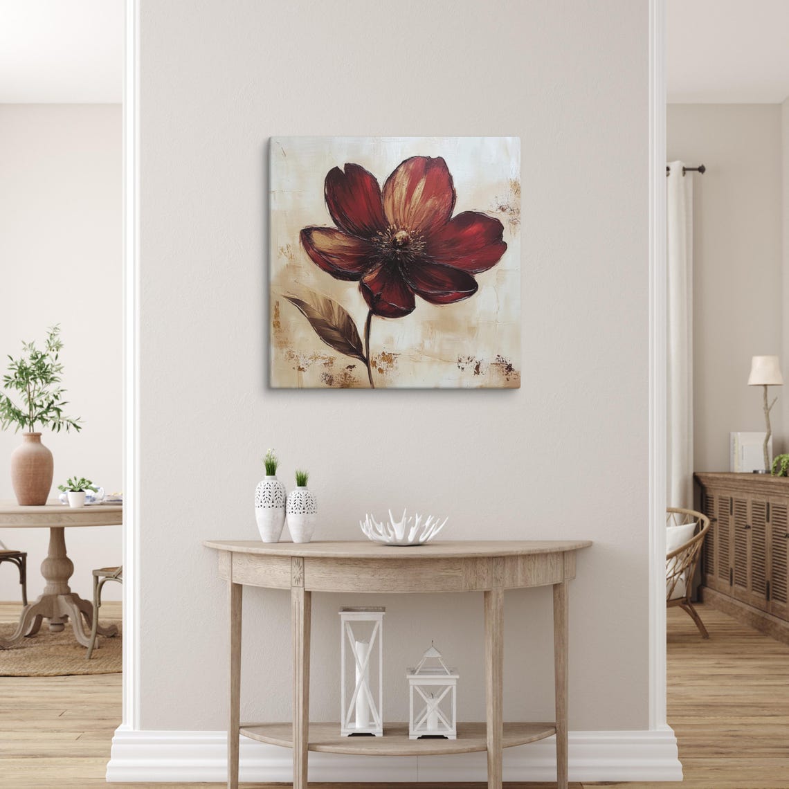 Chocolate Cosmos Burgundy Bloom Vintage Botanical Painting Poster - Image 5