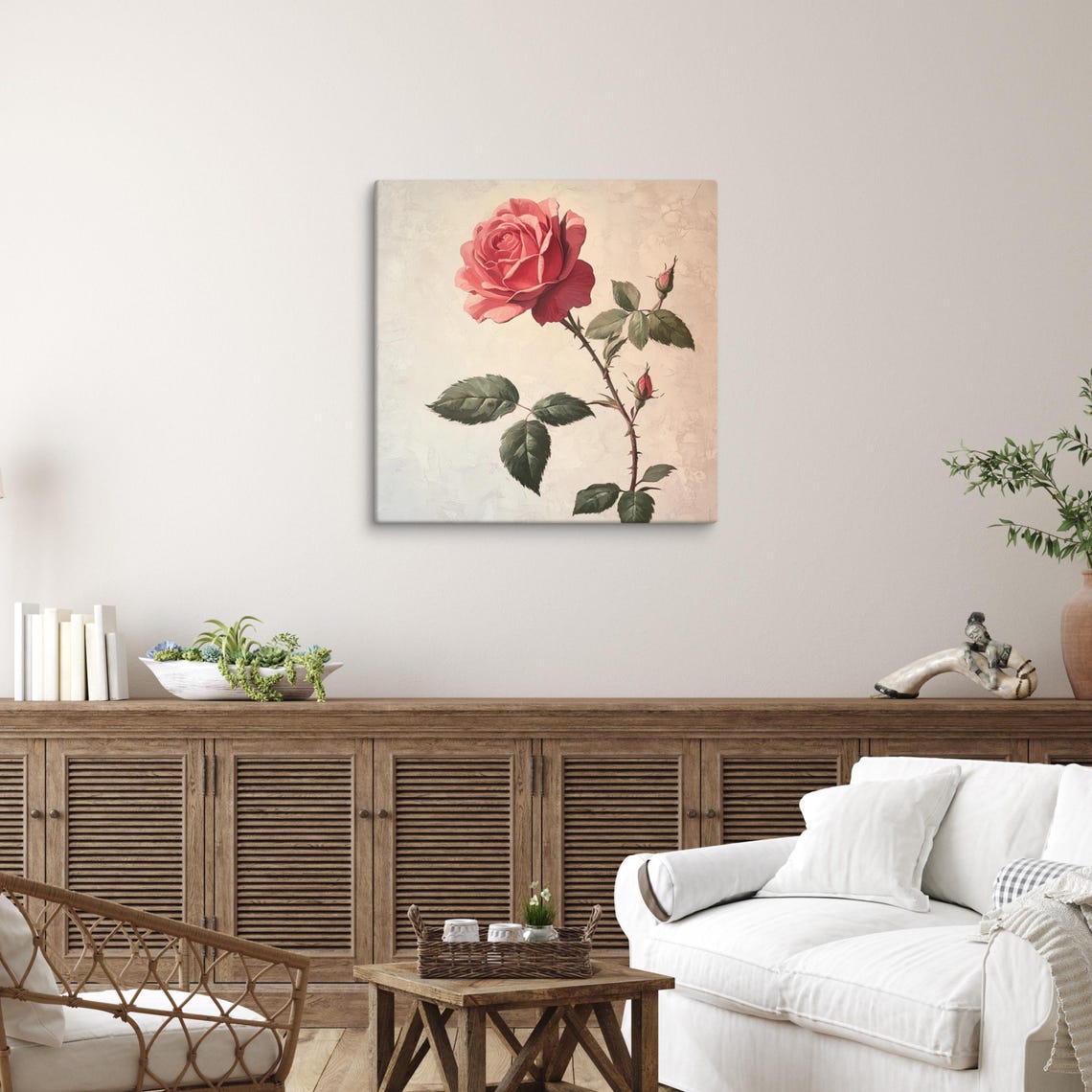Red Rose Bloom Vintage Botanical Painting Flower Wall Art Poster - Image 5