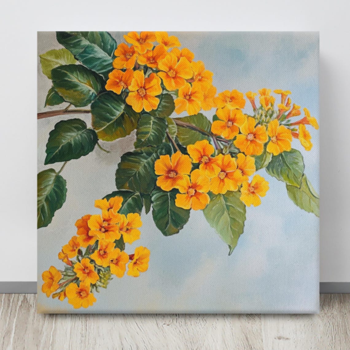 Orange Lantana Flower Print Living Room Wall Art Flower Wall Art Flower Painting Print Lantana Art Print Plant Art Print - Image 4
