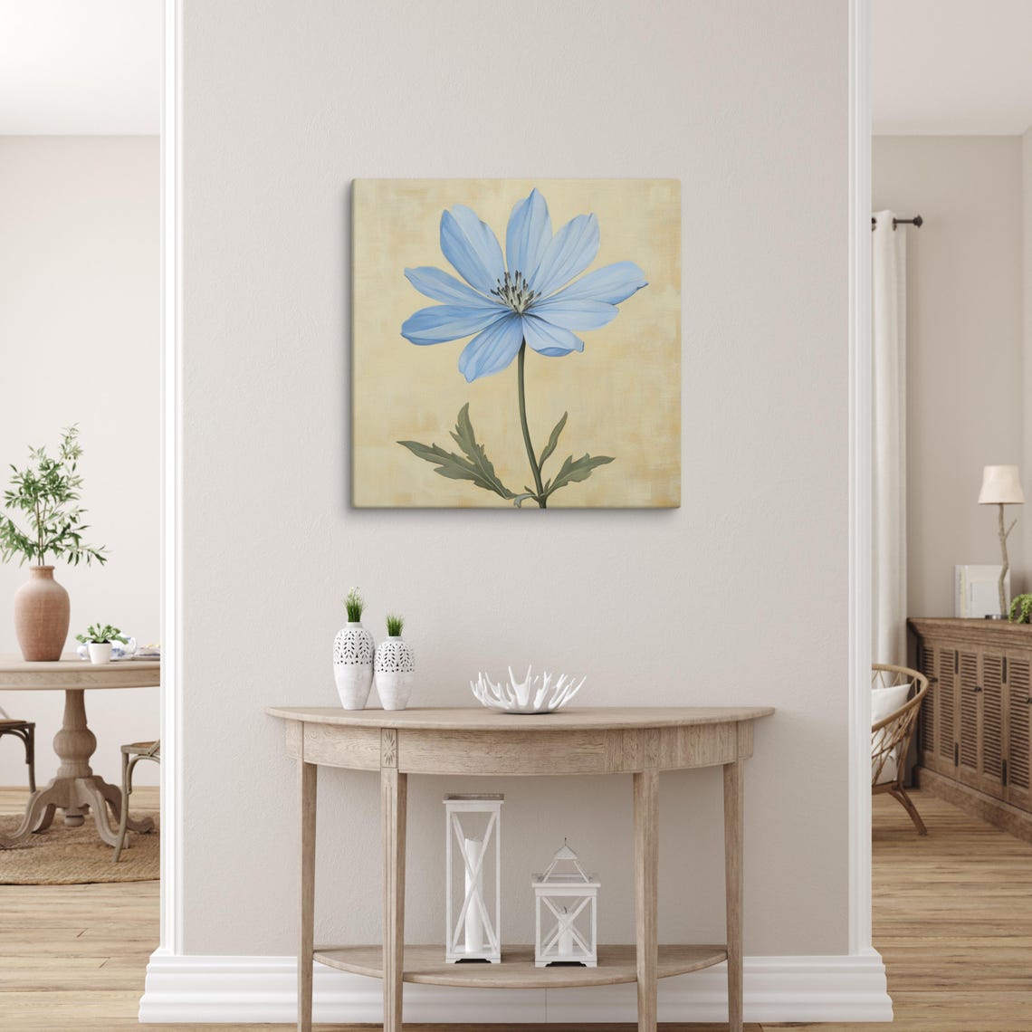 Blue Chicory Flower Vintage Botanical Aged Paper Floral Art Poster - Image 5